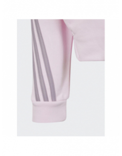 Sweat à capuche zippé uni fi 3s rose fille - Adidas