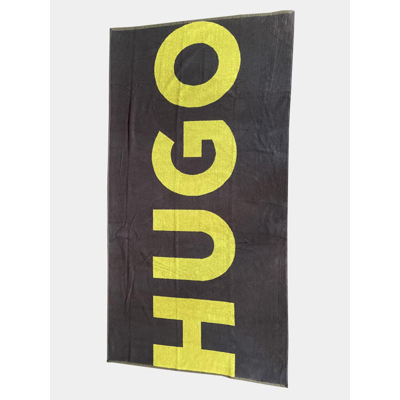 Serviette de bain large logo gris vert - Hugo