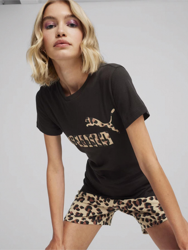 T-shirt essential animal graf noir femme - Puma