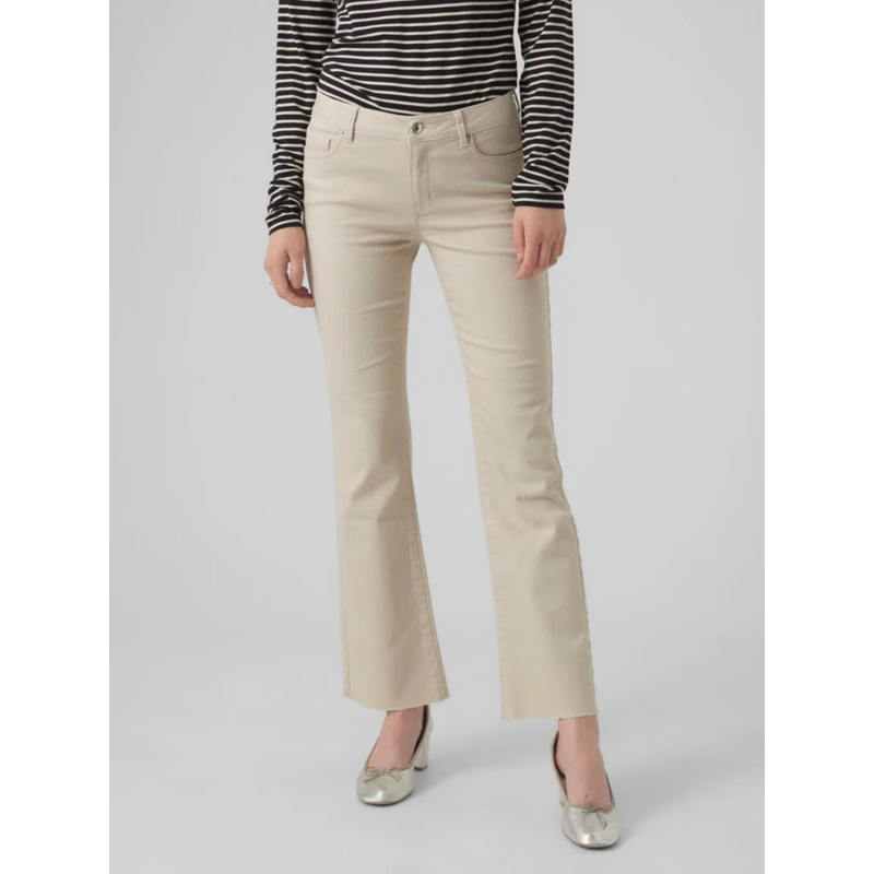 Pantalon sheila flare beige femme - Vero moda