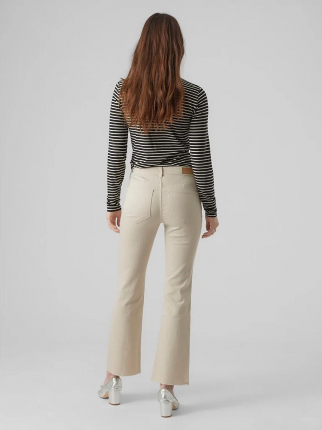 Pantalon sheila flare beige femme - Vero moda