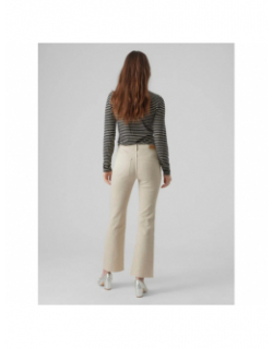 Pantalon sheila flare beige femme - Vero moda