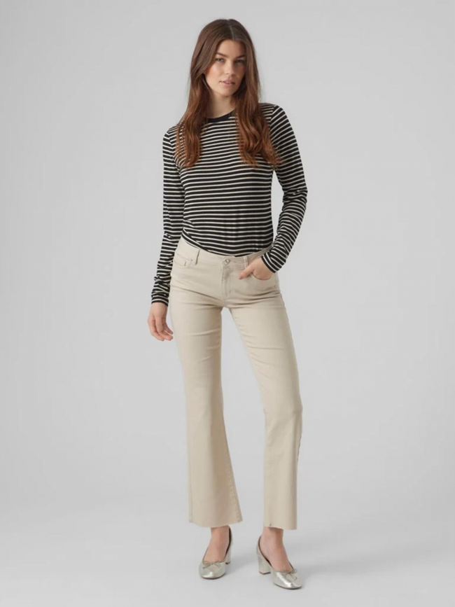 Pantalon sheila flare beige femme - Vero moda