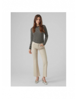 Pantalon sheila flare beige femme - Vero moda