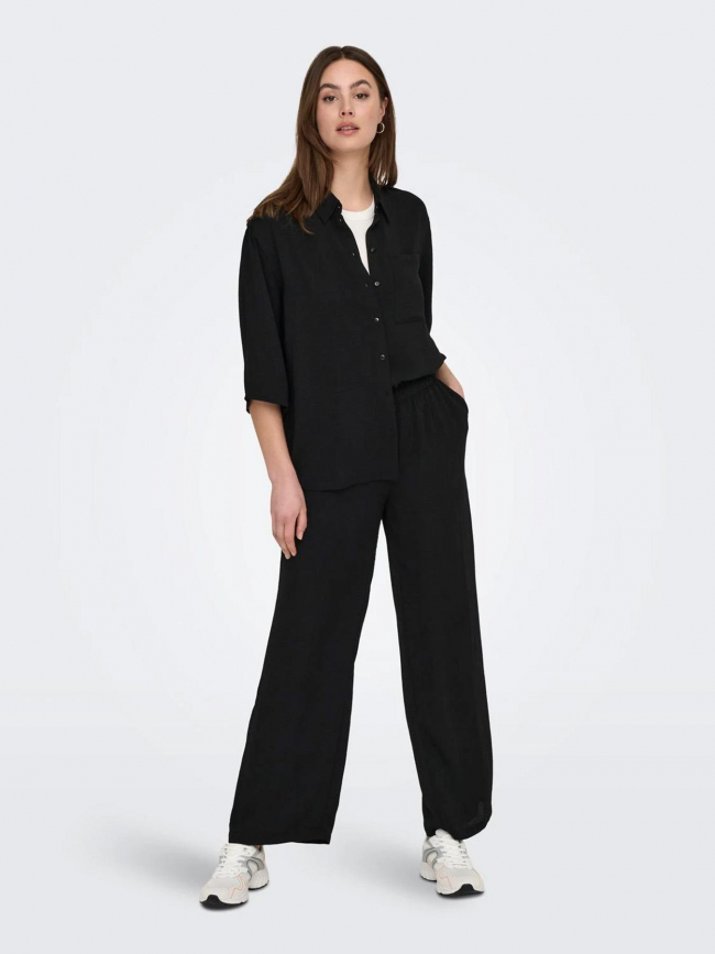 Pantalon fluide ample divya noir femme - Jacqueline De Yong