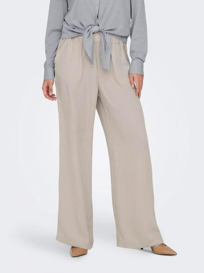 Pantalon fluide ample divya beige femme - Jacqueline De Yong