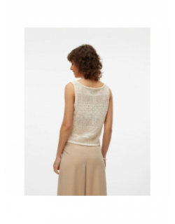 Débardeur court crochet beige femme - Vero Moda