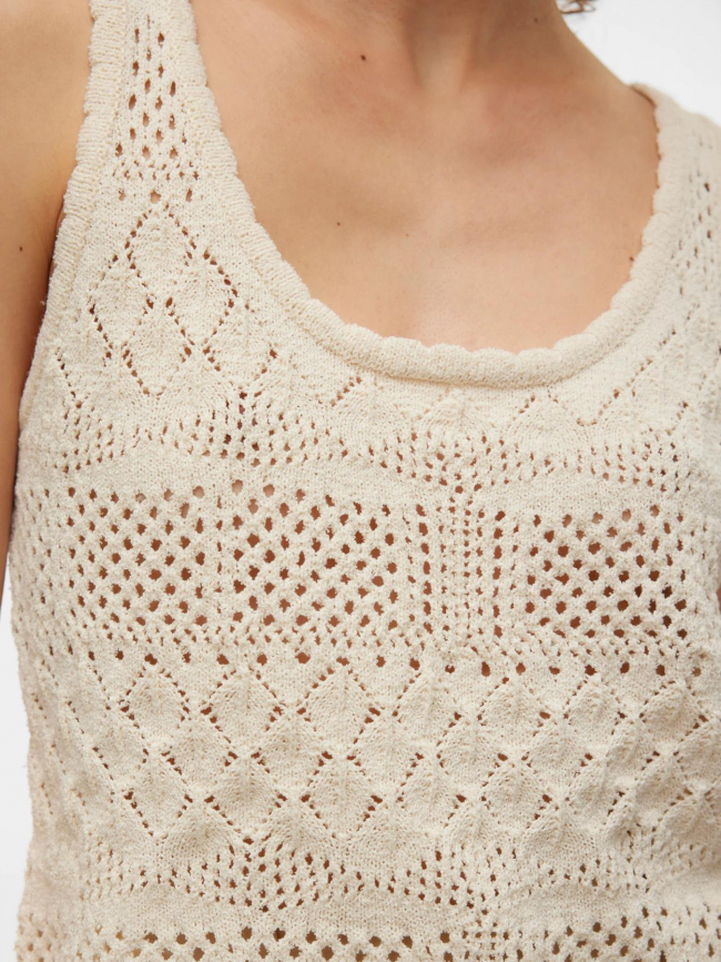 Débardeur court crochet beige femme - Vero Moda