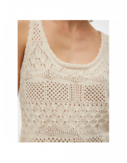 Débardeur court crochet beige femme - Vero Moda