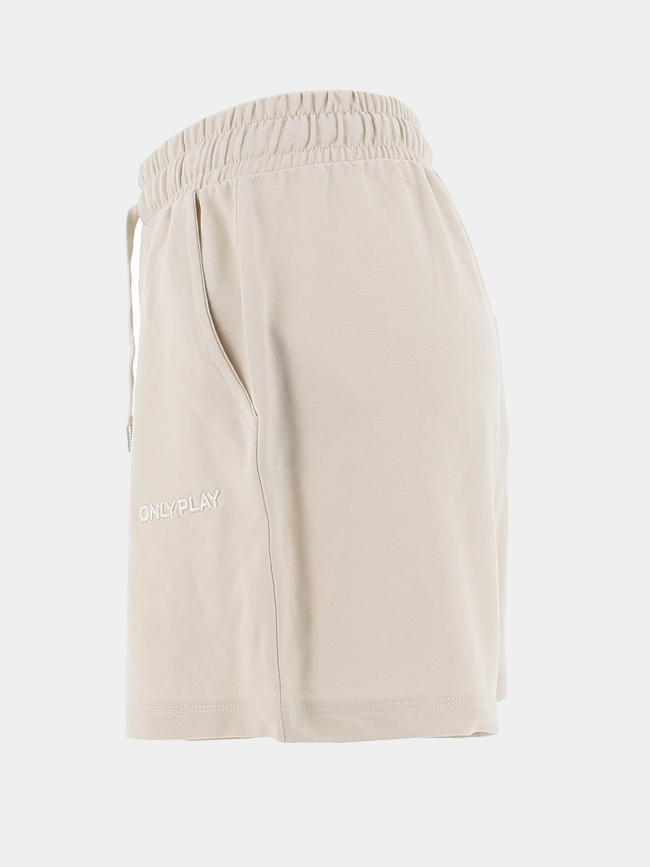 Short loose frei logo beige femme - Only Play