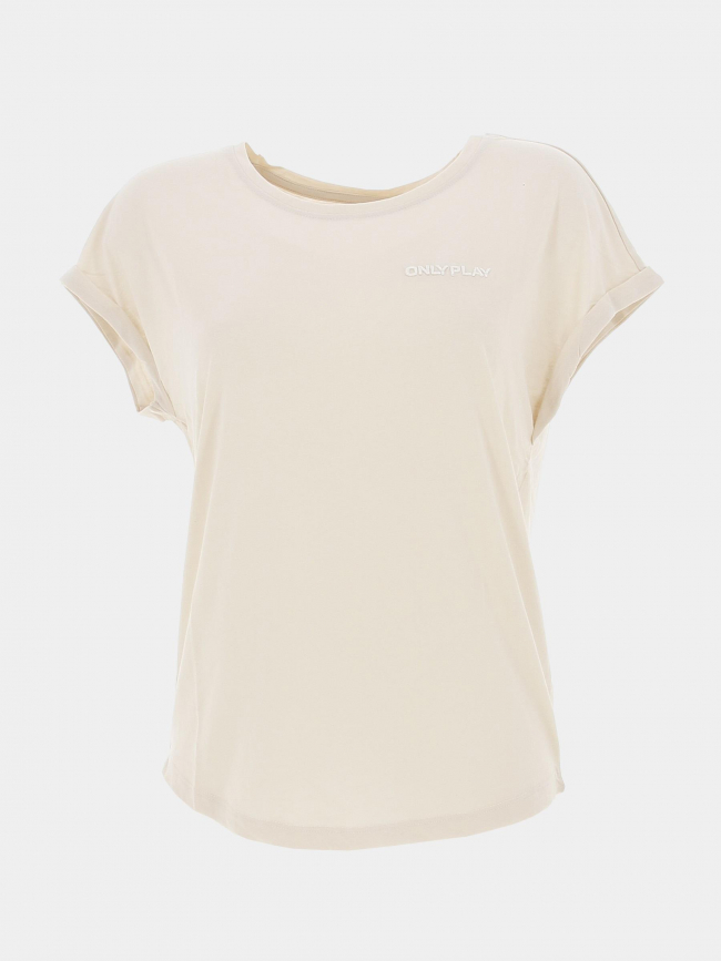 T-shirt loose frei logo beige femme - Only Play