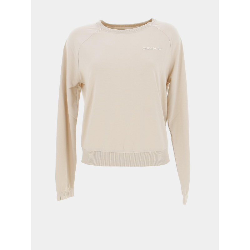 Sweat fin fluide frei logo beige femme - Only Play