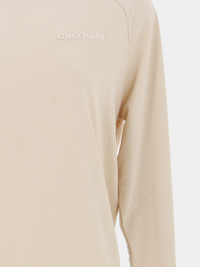 Sweat fin fluide frei logo beige femme - Only Play