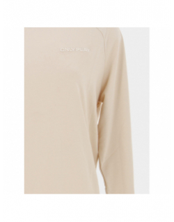 Sweat fin fluide frei logo beige femme - Only Play