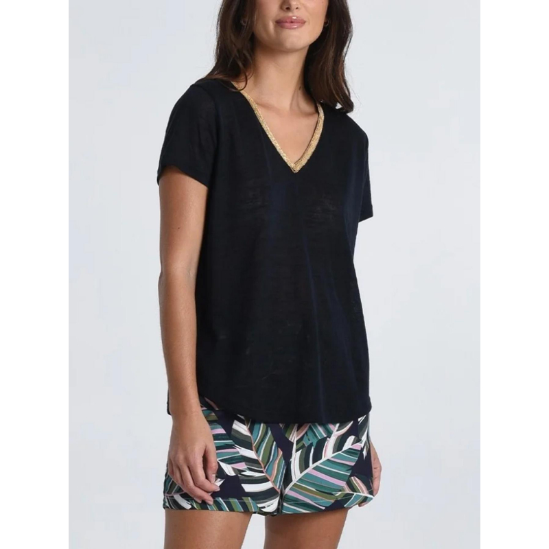 T-shirt knitted bleu marine femme - Molly Bracken