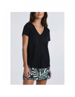 T-shirt knitted bleu marine femme - Molly Bracken