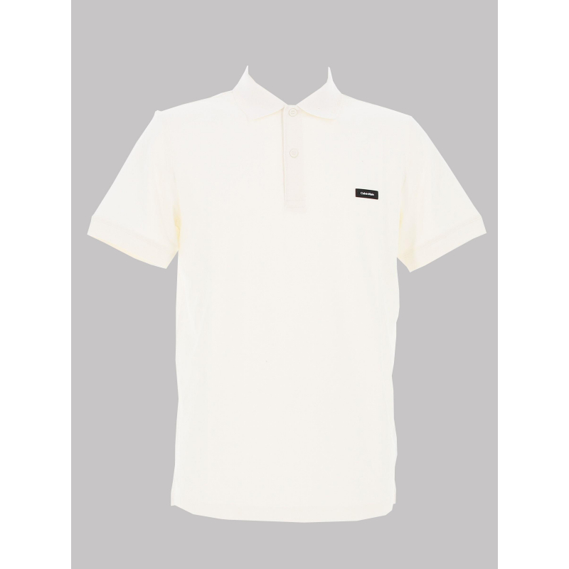 Polo uni thermo tech pique blanc écru homme - Calvin Klein