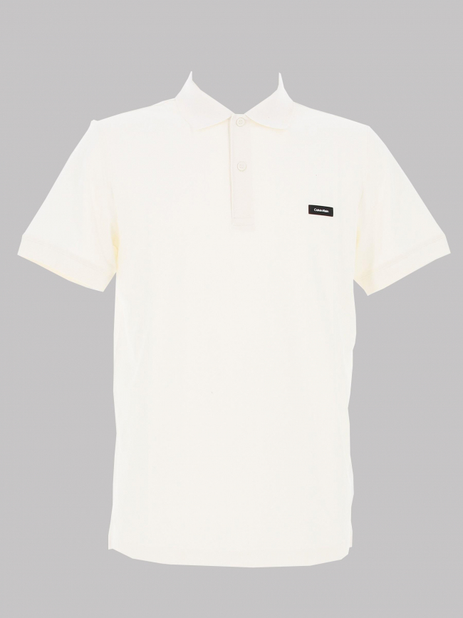 Polo uni thermo tech pique blanc écru homme - Calvin Klein