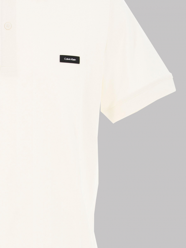 Polo uni thermo tech pique blanc écru homme - Calvin Klein