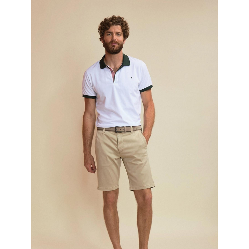 Polo uni goby blanc homme - Benson & Cherry