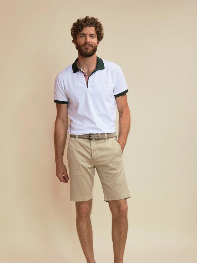 Polo uni goby blanc homme - Benson & Cherry