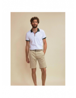 Polo uni goby blanc homme - Benson & Cherry