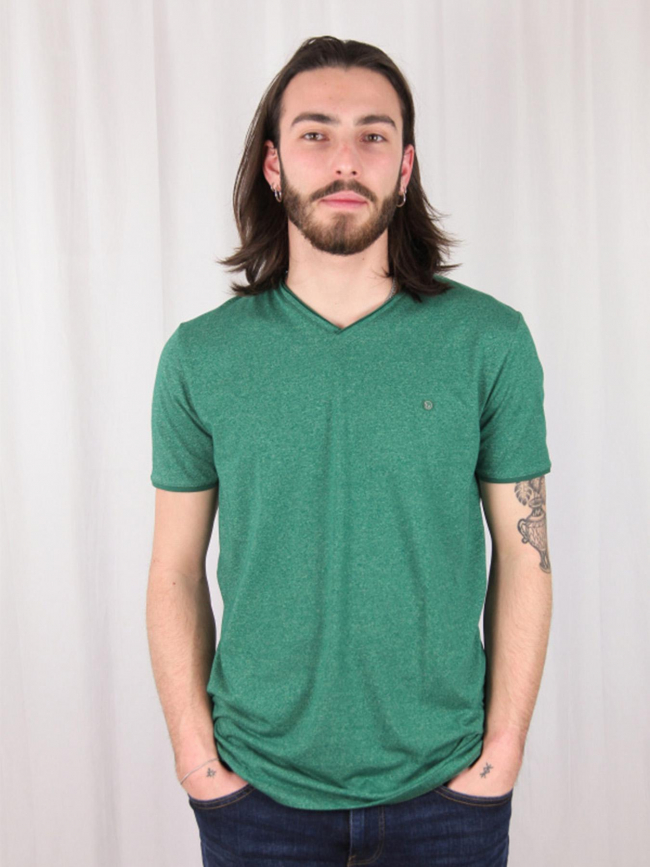 T-shirt col v tadeg chiné vert homme - Benson & Cherry