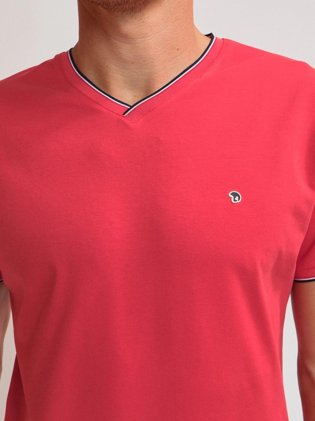 T-shirt col v tarak rouge homme - Benson & Cherry