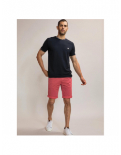 T-shirt col tricolore trouve bleu marine homme - Benson & Cherry