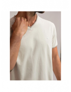 T-shirt col v uni tujiano beige homme - Benson & Cherry