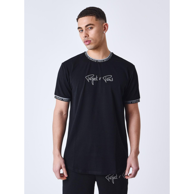 T-shirt logo brodé noir homme - Project X Paris