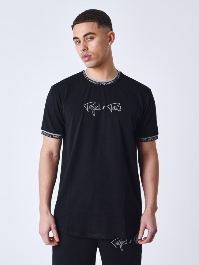 T-shirt logo brodé noir homme - Project X Paris