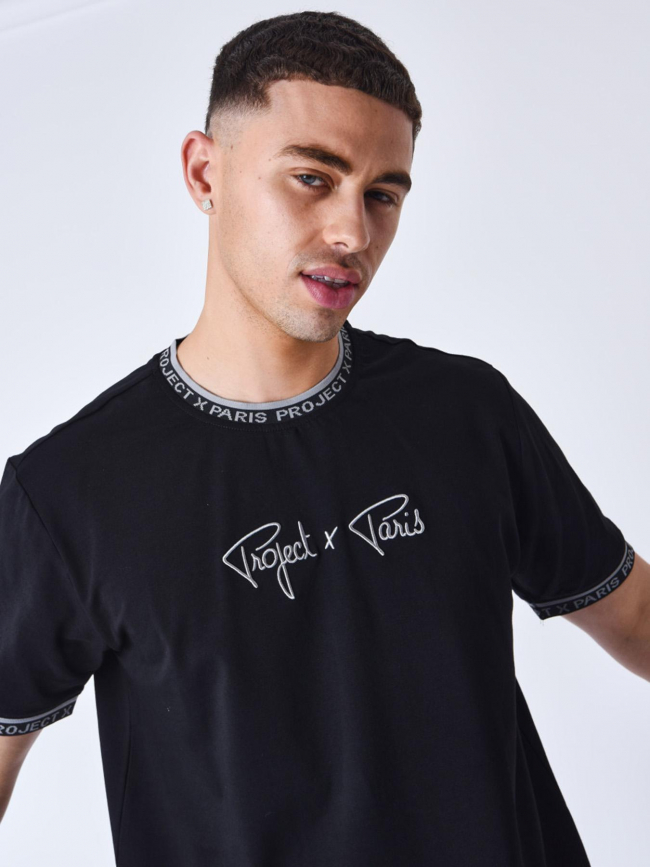 T-shirt logo brodé noir homme - Project X Paris