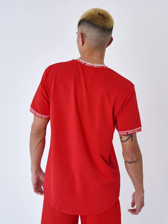 T-shirt logo brodé rouge homme - Project X Paris