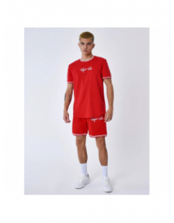 T-shirt logo brodé rouge homme - Project X Paris