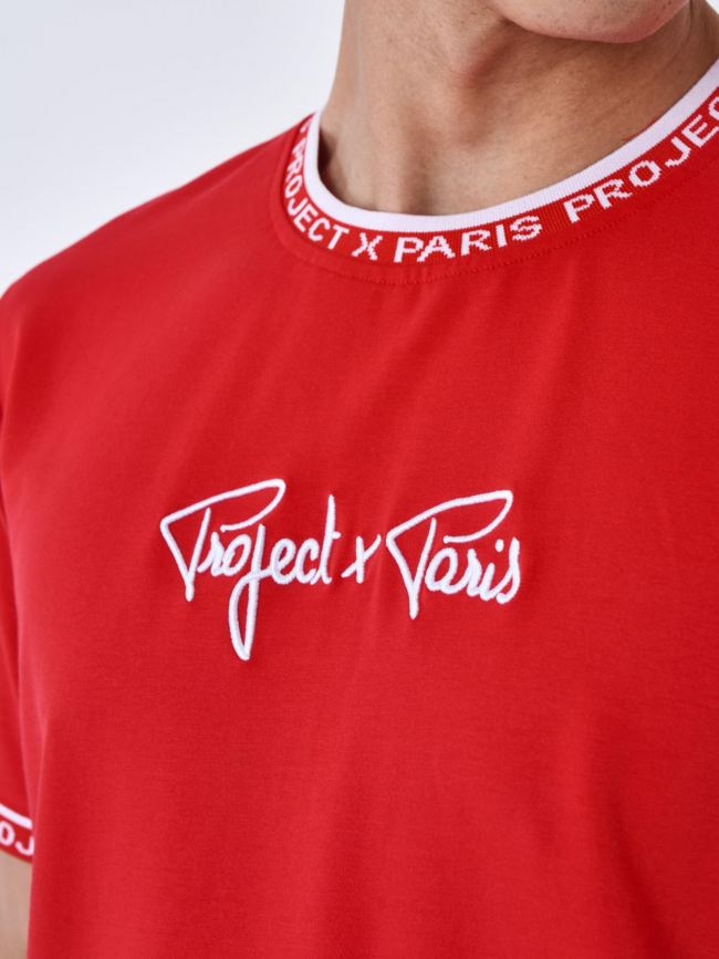 T-shirt logo brodé rouge homme - Project X Paris