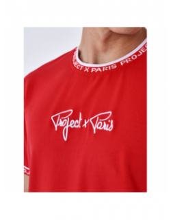 T-shirt logo brodé rouge homme - Project X Paris