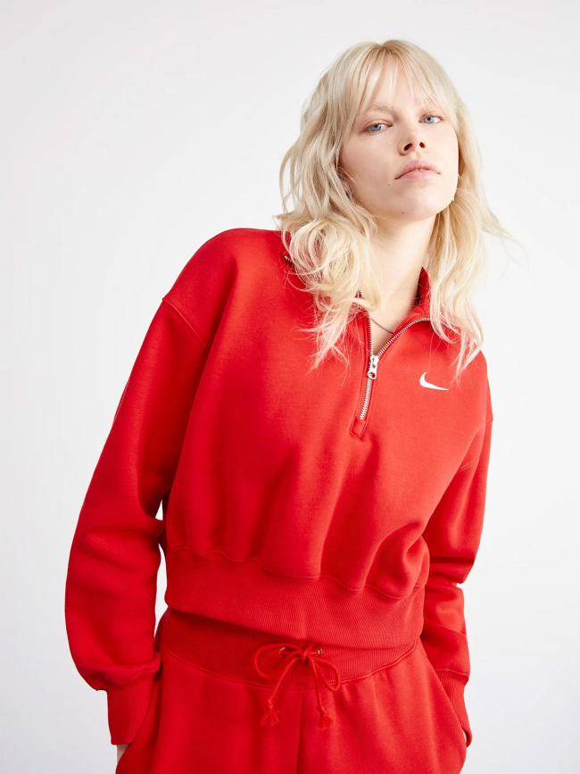 Sweat col camioneur nsw phoenix crop rouge femme - Nike