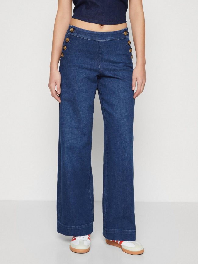 Jean large madison taille haute bleu femme - Only