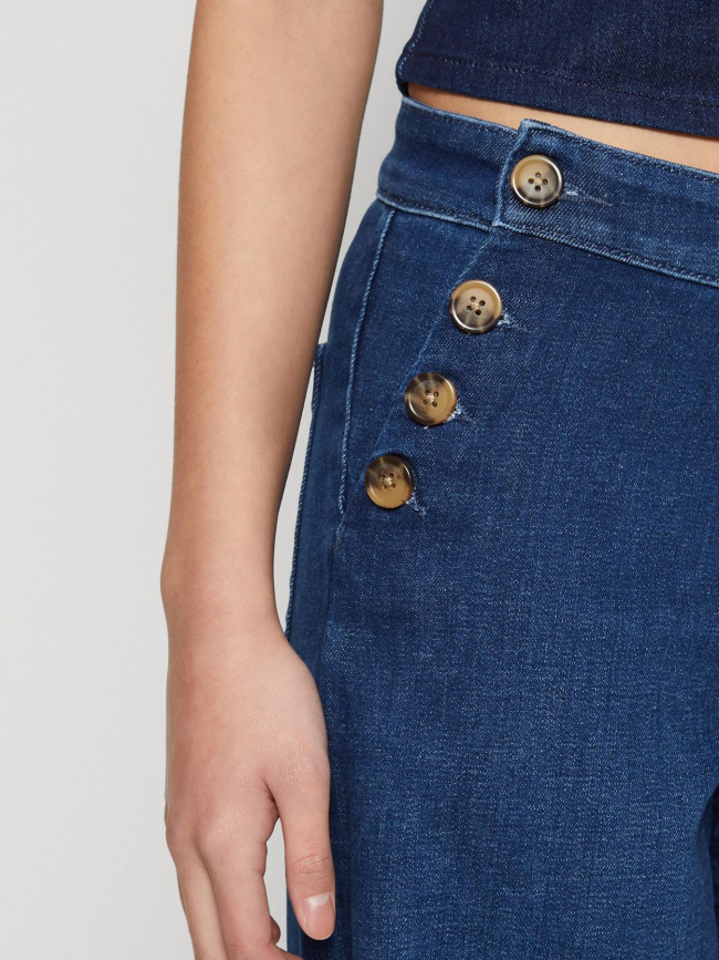 Jean large madison taille haute bleu femme - Only