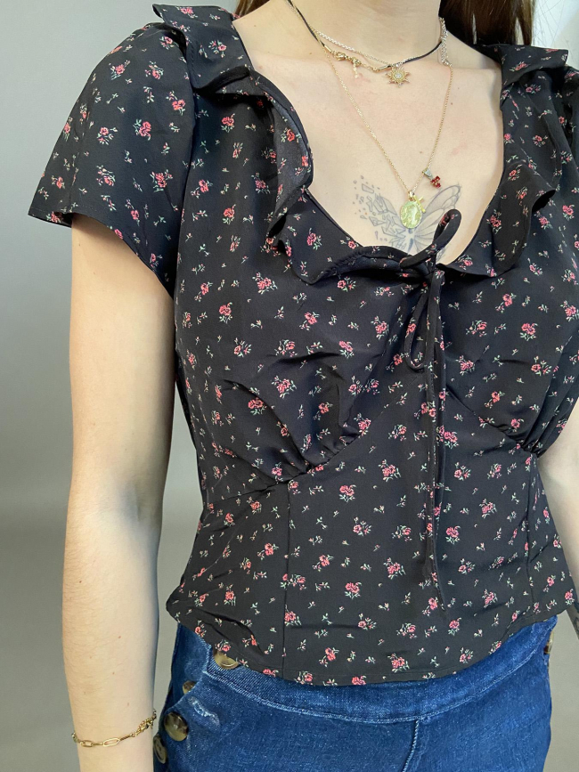 Blouse mylene motif floral noir femme - Levi's