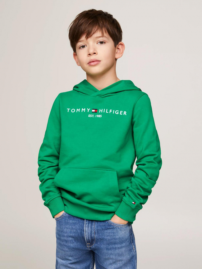 Sweat à capuche essential logo vert enfant -Tommy Hilfiger