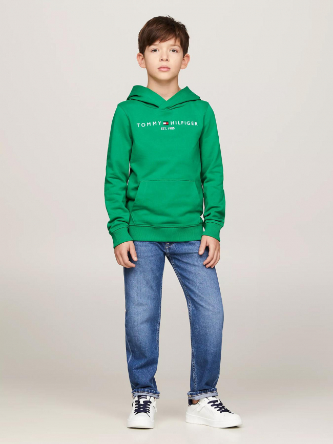 Sweat à capuche essential logo vert enfant -Tommy Hilfiger