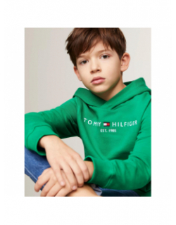 Sweat à capuche essential logo vert enfant -Tommy Hilfiger