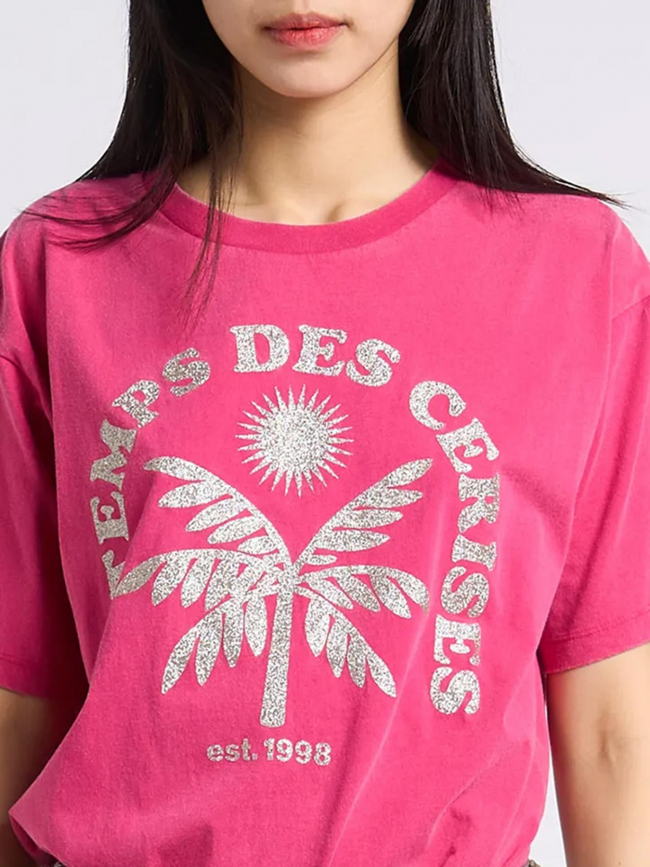 T-shirt cassio strass rose femme - Le Temps Des Cerises