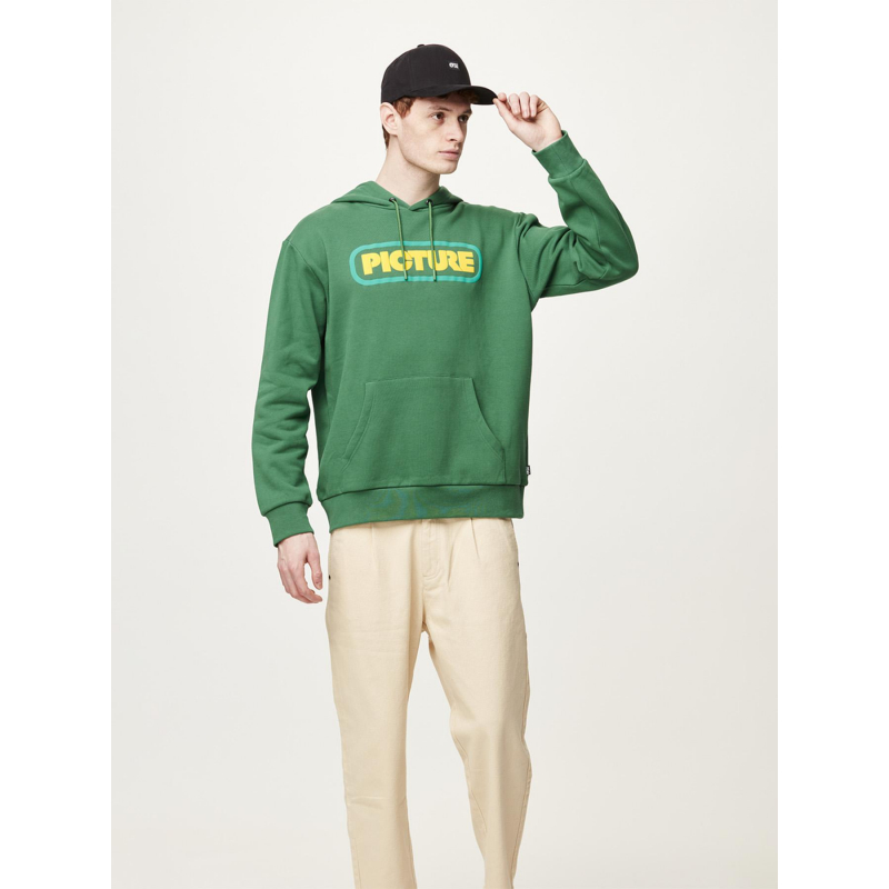 Sweat à capuche millbrook logo vert homme - Picture