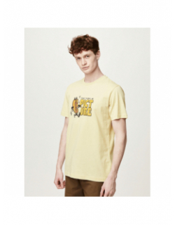 T-shirt basement imprimé don't worry beige homme - Picture