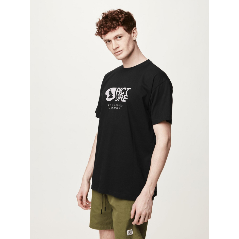 T-shirt logo basement noir violet homme - Picture