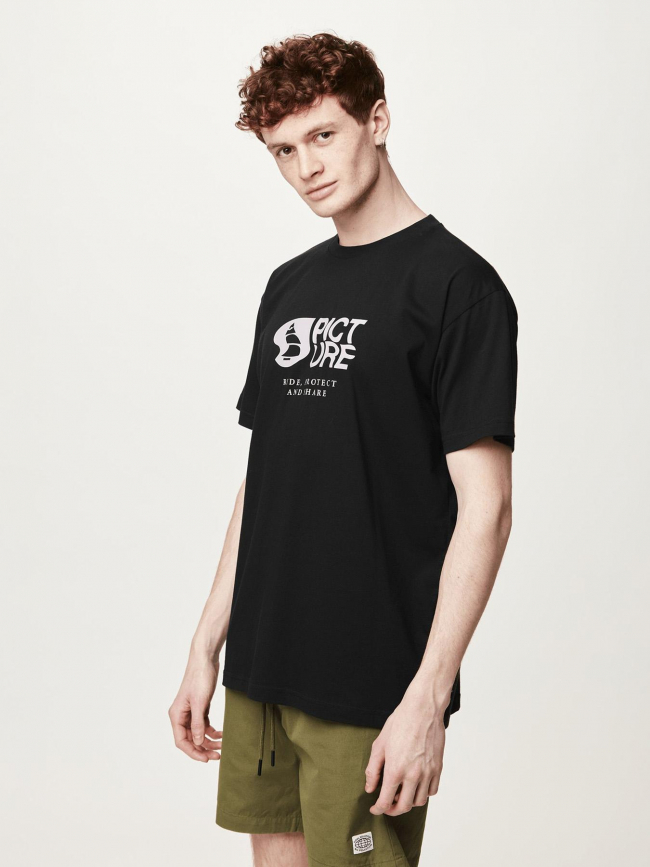 T-shirt logo basement noir violet homme - Picture