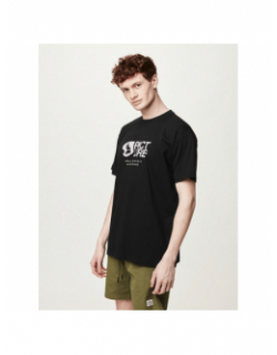 T-shirt logo basement noir violet homme - Picture